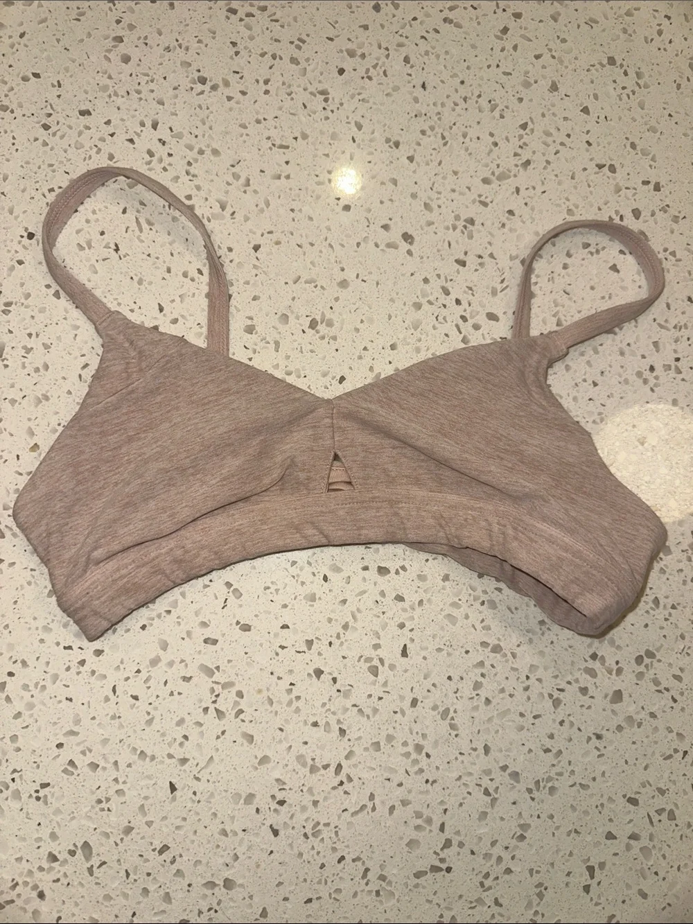 ALO Yoga Lounge Bra Tan Heathers XS